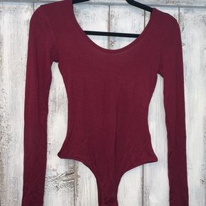 Maroon body suit